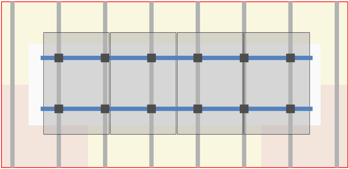 K2 Pfannen Montageset f. 4 PV-Module hochkant nebeneinander