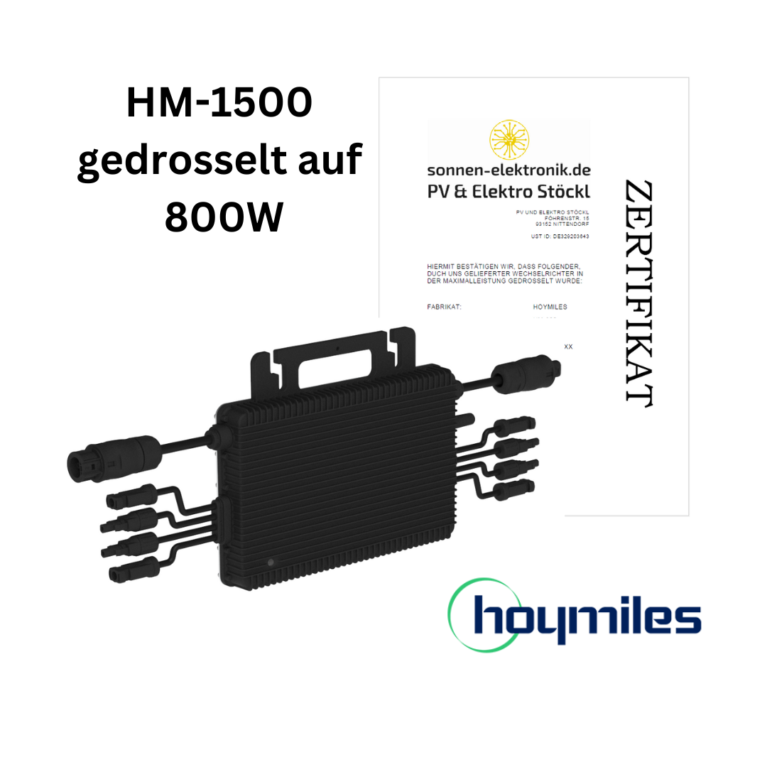 HM-1500 mit 800W-Begrenzung und Zertifikat; Hoymiles